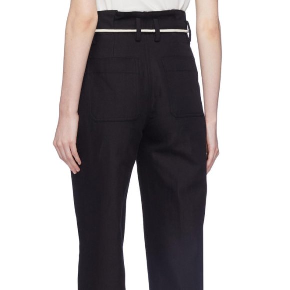 VINCE wide leg ROPE BELT CROPPED PANTS SZ 12 - Picture 8 of 8